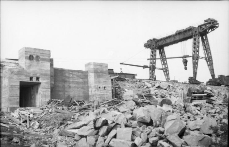 Møvik Fort during the construction by Organization Todt in 1943. Photo: Bundesarchiv, Bild 101I-113-0010-15 Rehor, Willy CC-BY-SA 3.0