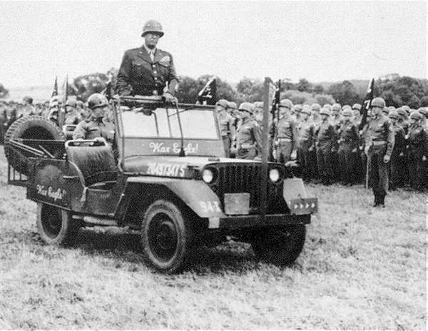 Patton in his Jeep
