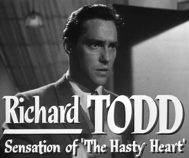 Cropped screenshot of Richard Todd from the trailer for the film Stage Fright