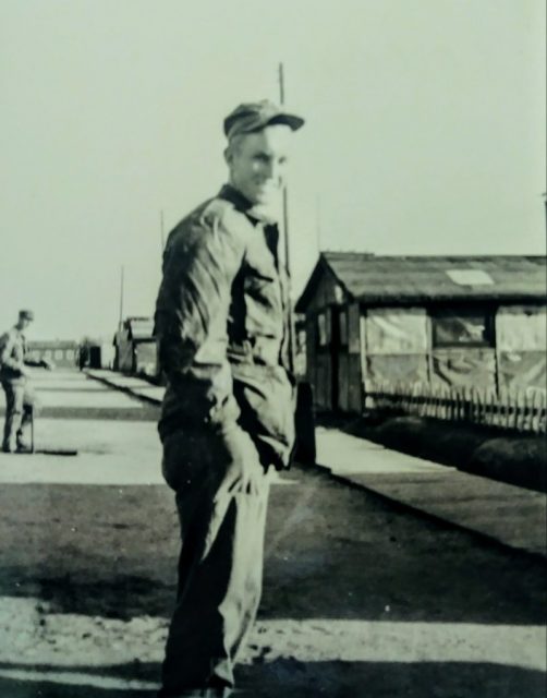Schulte is pictured while serving in France in 1955. He would go on to play shortstop throughout France and Germany for the Chinon Red Devils. Courtesy of Harold Schulte