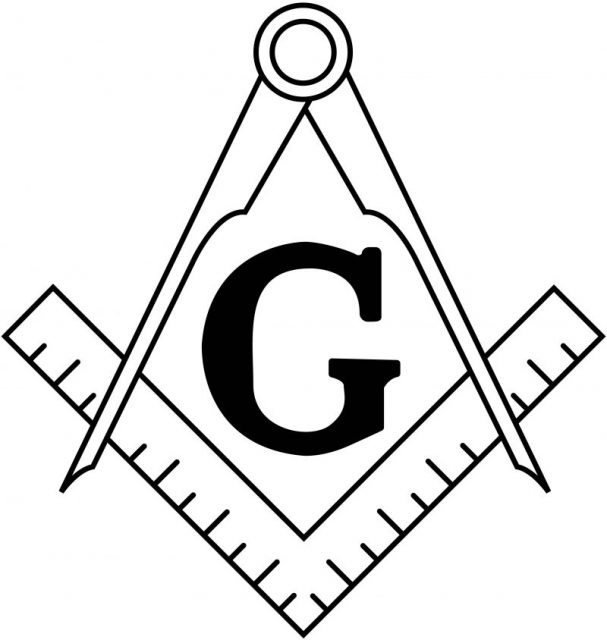 The Masonic Square and Compasses. (Found with or without the letter G). Photo: MesserWoland / CC BY-SA 3.0