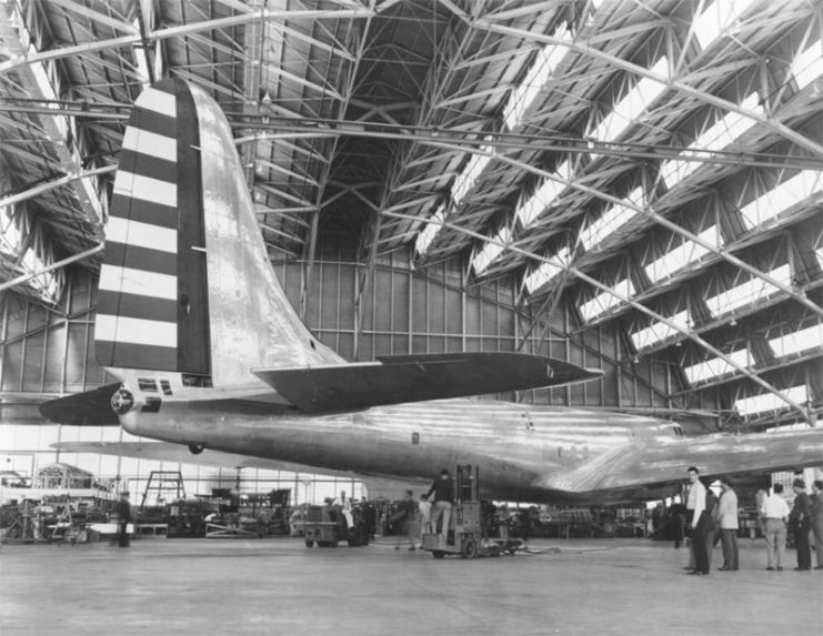 The Douglas XB-19 prototype in a hangar on March 18, 1941.