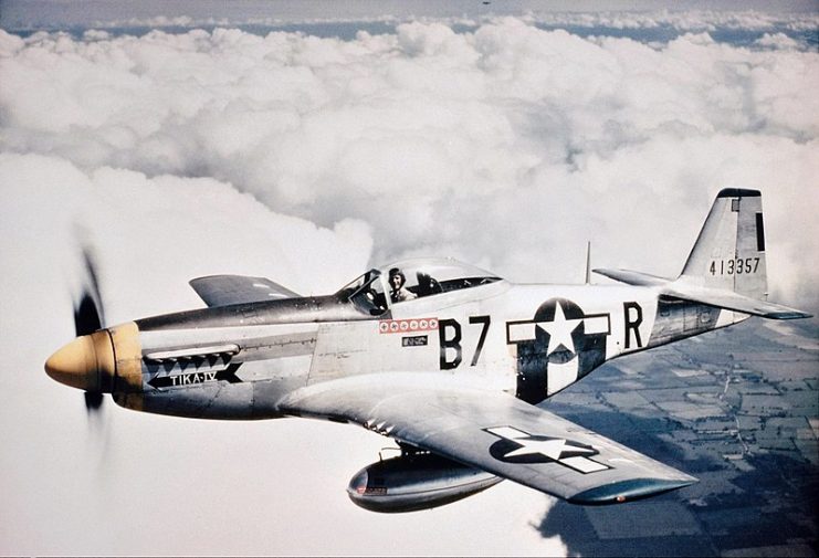 USAAF P-51 Mustang, assigned to protect 8th Army Air Force bomber formations and to hunt for German fighters.