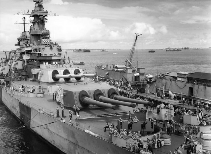 Battleship USS Iowa in December 1944
