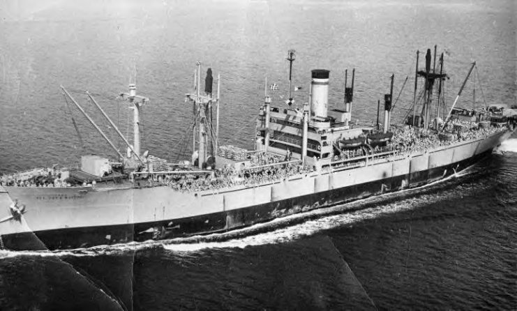 USS Private Joe P. Martinez transported the 2PPCLI to the Korean theatre of operations in 1950.