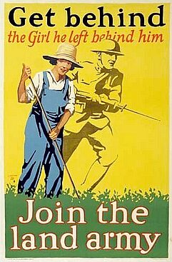 First World War poster recruiting for the British Women’s Land Army.