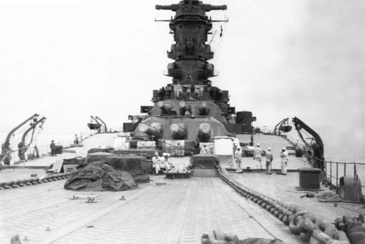 Musashi, August 1942, taken from the bow