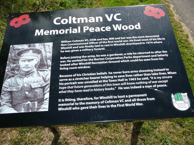 William Coltman VC Peace Wood Photo by John Beresford CC By 2.0