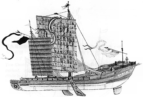 A Song era junk ship, 13th century; Chinese ships of the Song period featured hulls with watertight compartments.