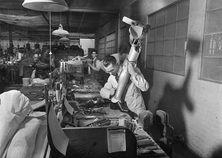 An artificial limbs factory in 1941