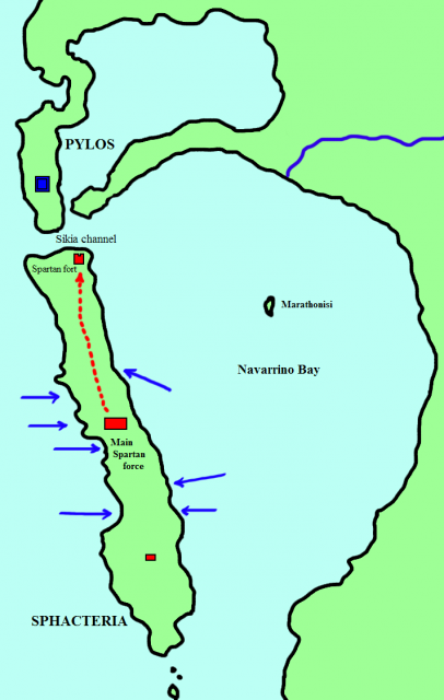 The battleground of Pylos, Sphacteria and the Bay of Navarino