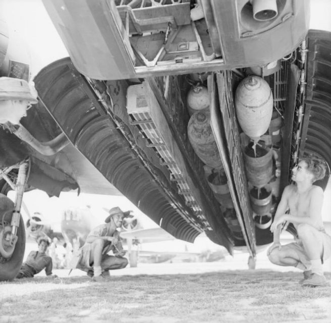 Bomb bay of a Wellington bomber