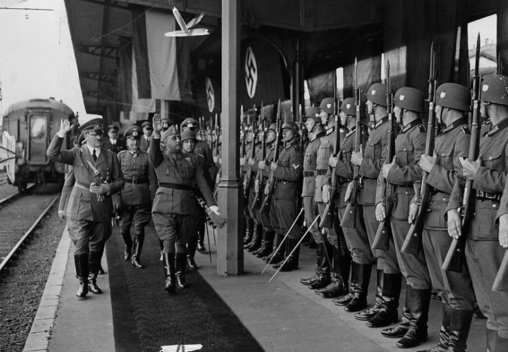 Francisco Franco and Adolf Hitler in Meeting at Hendaye, 1940