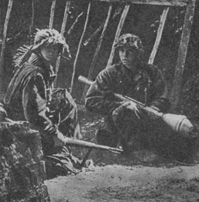 German soldiers of the 14th. Army during fights in the Anzio bridgehead