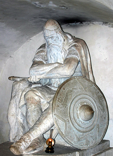 Hans Peder Pedersen-Dan’s statue of Holger Danske in the casemates at Kronborg Castle, Denmark. Photo: Malene CC BY-SA 3.0