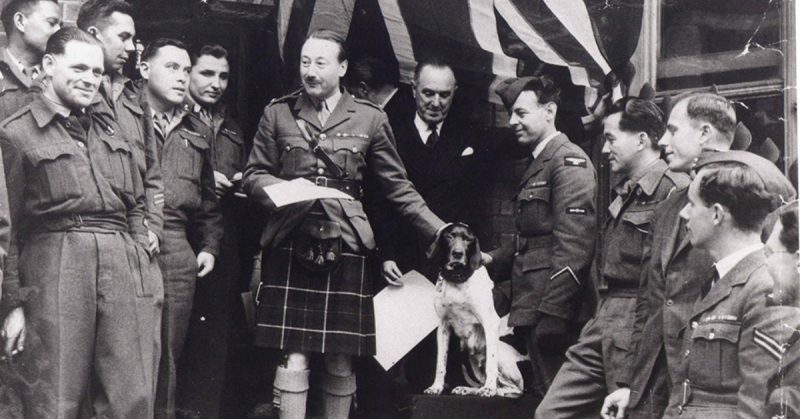 Judy receiving her PDSA Dickin Medal in 1946 [Photo by PDSA]