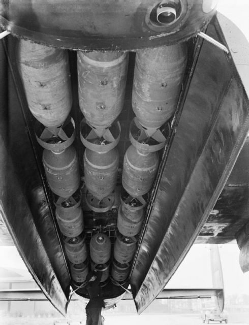 The bomb-bay of an Avro Lancaster