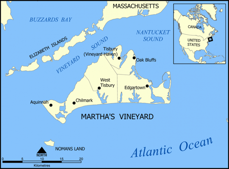 Martha’s Vineyard map. Photo: NormanEinstein CC BY-SA 3.0