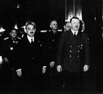 Japanese foreign minister Yōsuke Matsuoka visits Adolf Hitler in Berlin in late March 1941.