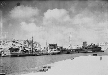 Ohio discharges her cargo in the Grand Harbour.