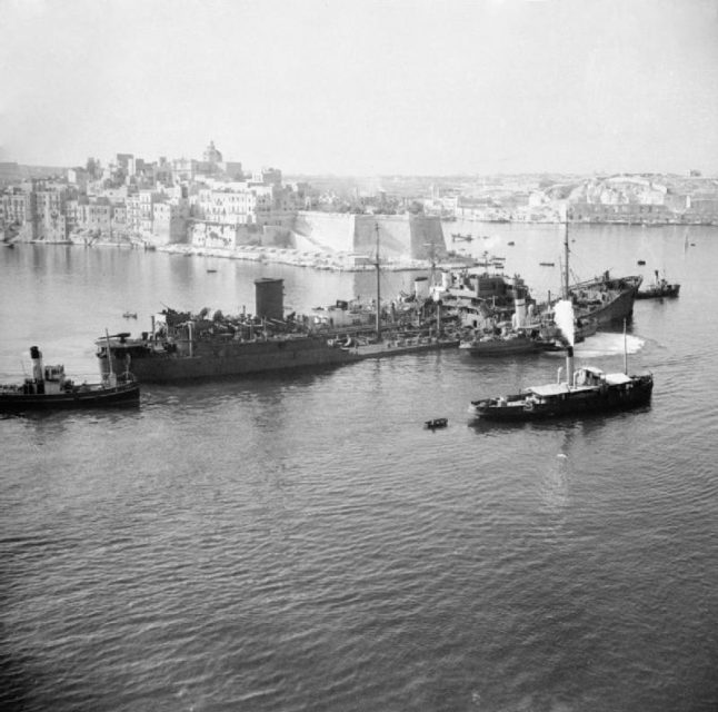 The damaged tanker OHIO finally enters Valletta on the morning of the 15th supported by Royal Navy destroyers, after an epic voyage across the Mediterranean as part of convoy WS21S.