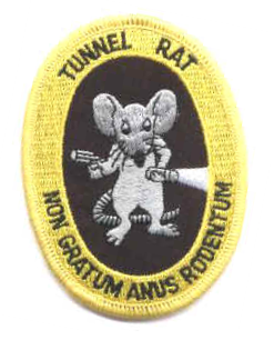 Tunnel Rat’s patch, showing unofficial motto in Latin (“not worth a rat’s ass”). Photo: KRaikkonenSF CC BY-SA 4.0