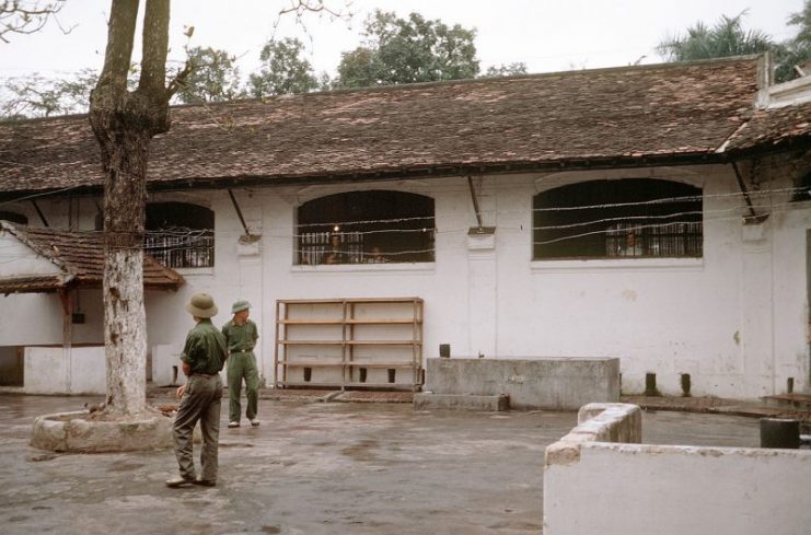 Exterior view of the prisoner of war camp (“Hanoi Hilton”).