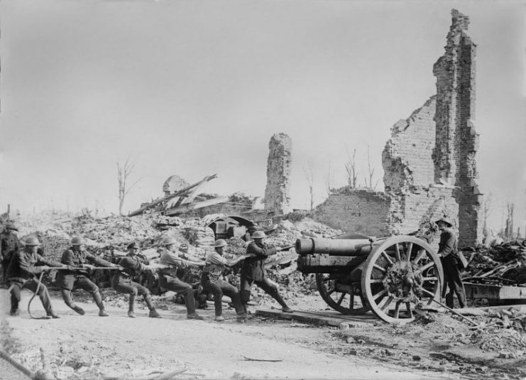 British 6 Inch Howitzer. August 1917