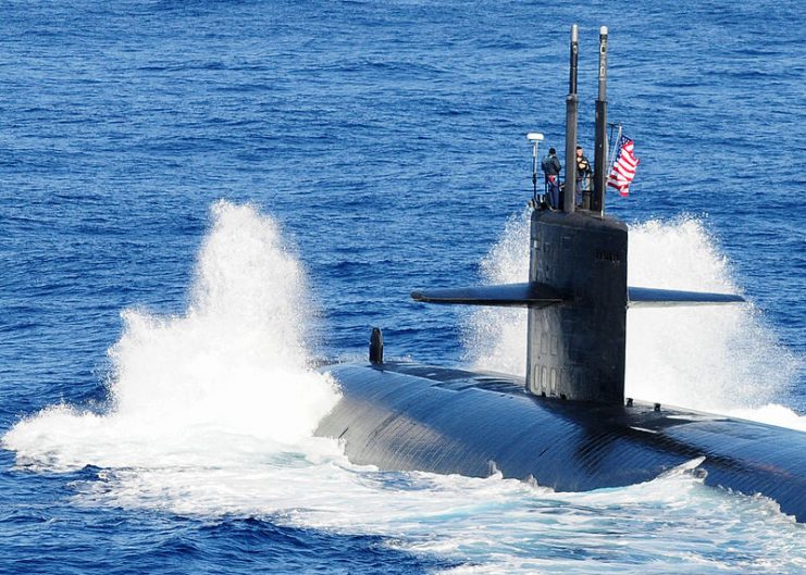 The Los Angeles-class attack submarine USS Houston (SSN 713) takes part in a photo exercise at the conclusion of exercise Keen Sword 2011. The exercise enhances the Japan-U.S. alliance which remains a key strategic relationship in the Northeast Asia Pacific region. Keen Sword caps the 50th anniversary of the Japan – U.S. alliance as an “alliance of equals.”