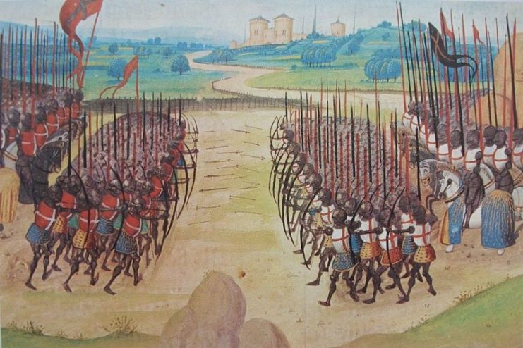 Battle of Agincourt, 1415.Part of the Hundred Years’ War