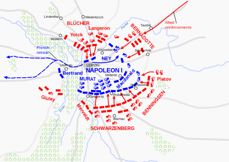 Battle of Leipzig, 18 October actions