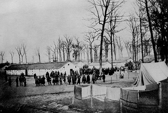 Camp Morton.View inside prison at Camp Morton near Indianapolis, Indiana, the summer and autumn of 1864.