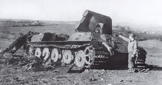 Destroyed Jagdtiger near Rimling, Lorraine, January 1945