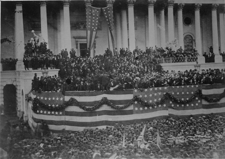First inauguration of Ulysses S. Grant, Capitol building steps, March 4, 1869.