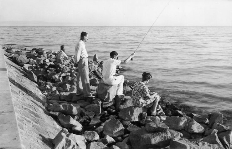 Carl Lutz fishing Photo by FORTEPAN / Archiv für Zeitgeschichte ETH Zürich / Agnes Hirschi CC BY-SA 3.0