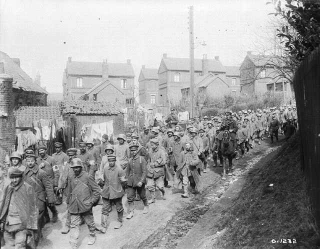 German soldiers captured during the battle.