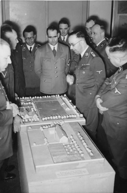 Hess and Himmler visit a VoMi display of proposed rural German settlements in the East, March 1941.Photo: Bundesarchiv, Bild 146-1974-079-57 CC-BY-SA 3.0