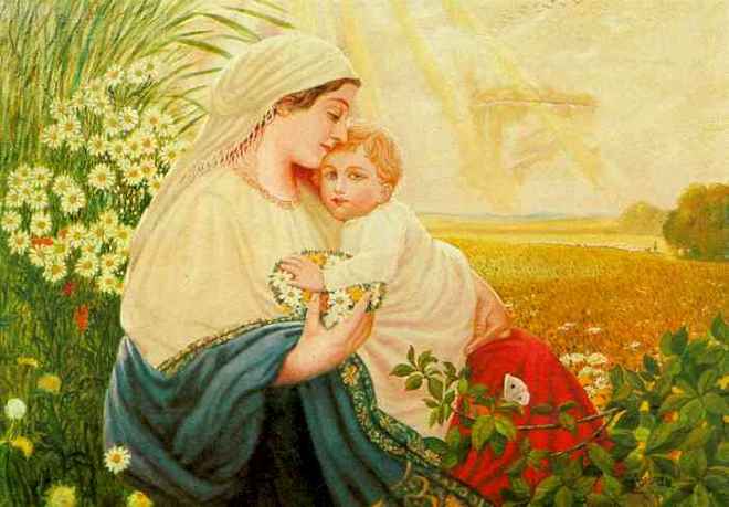 Mother Mary with the Holy Child Jesus Christ painted in 1913 by Adolf Hitler