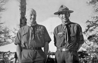 J.S. Wilson with Mishima Michiharu, Chief Scout of Japan. 1952