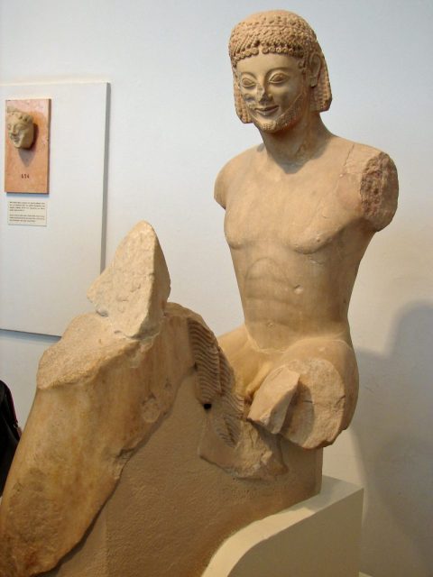 The Rampin Rider.Kouros’ Head to horse, Acropolis’ museum, Athens. Photo: Roccuz CC BY-SA 2.5