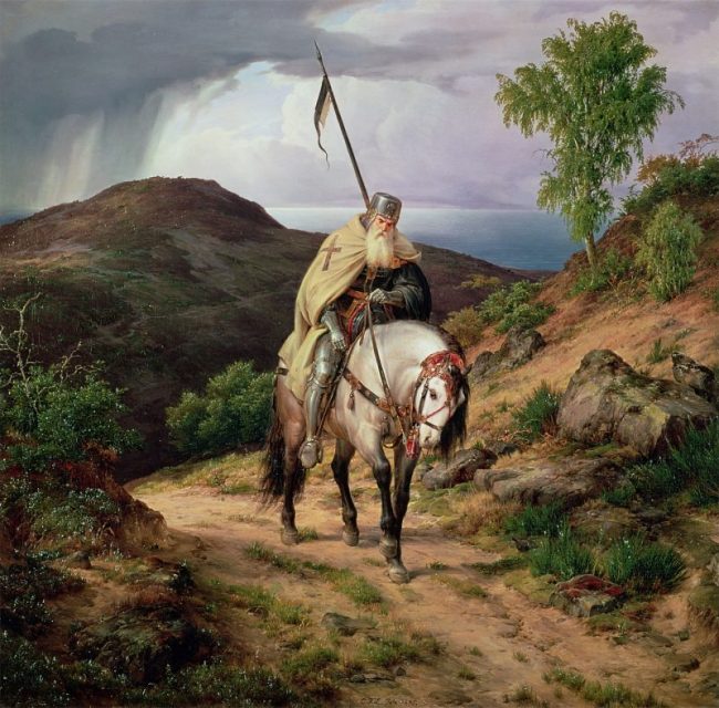 Romantic portrayal of the “Last Crusader”.