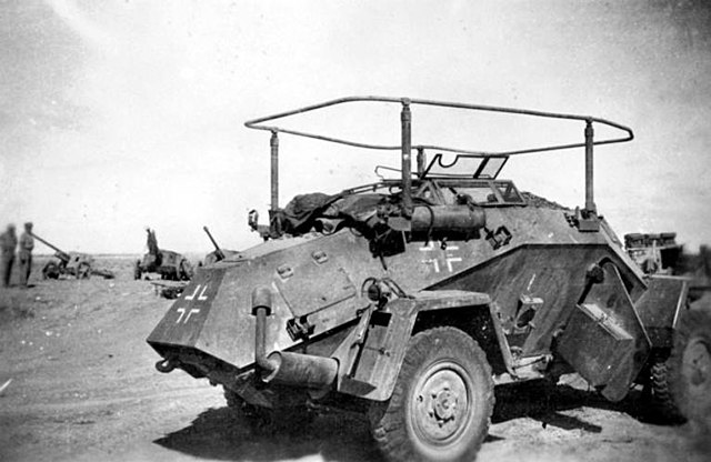 Leichter Panzerspähwagen abandoned in the desert