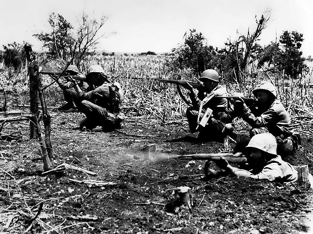 Marines mopping up Tinian Island