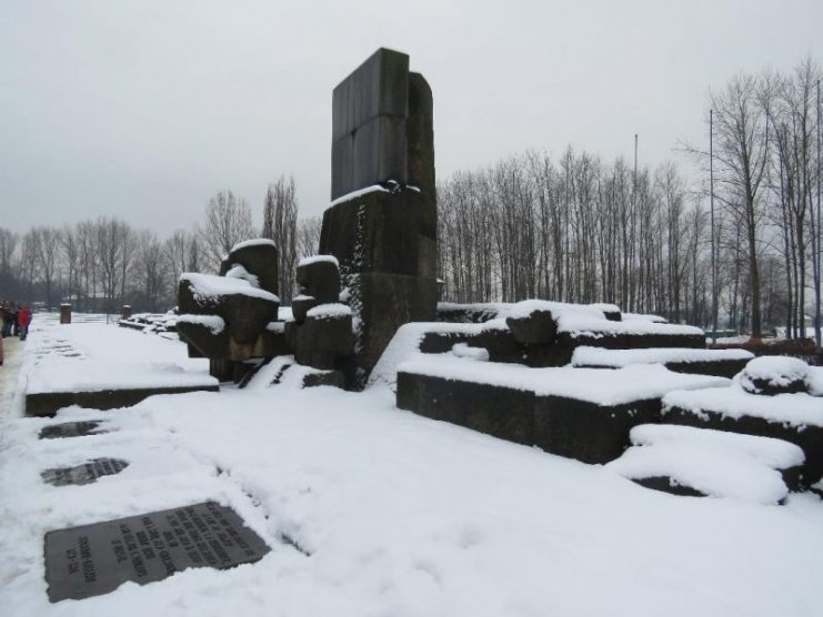 Memorial monument at the form death camp at Birkenau.