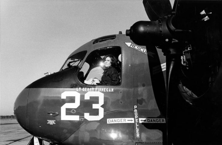 Naval Air Station Oceana, Virginia Beach, VA – ENS Rosemary Conaster (later Mariner) in the cockpit of a fleet composite Squadron Two, VC-2, S-2 tracker antisubmarine aircraft. She is a pilot of the squadron. January 9, 1975.Photo: U.S. Naval History and Heritage Command.