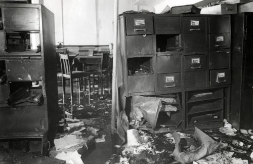 The Amsterdam civil registry office, a day after the bombing