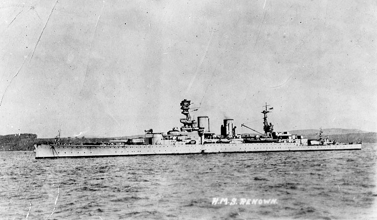 The Royal Navy battlecruiser HMS Renown