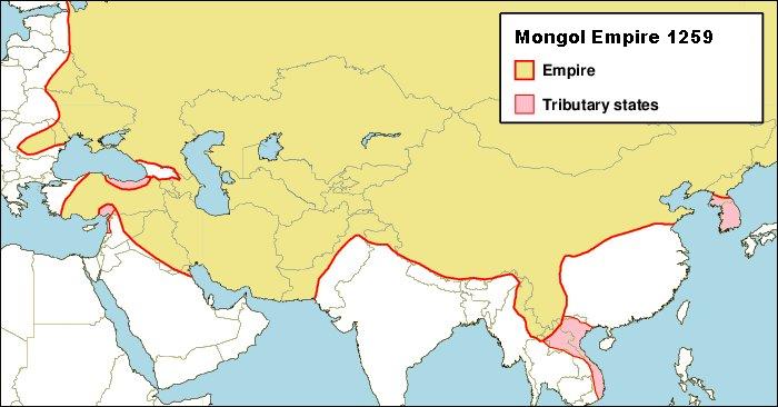 The Mongol Empire during the reign of Möngke Khan (r.1251–59)