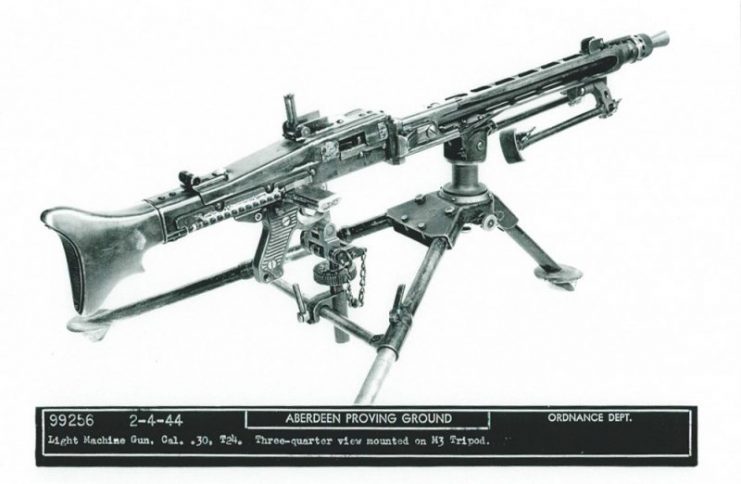 US T24 Machine gun prototype mounted on a tripod