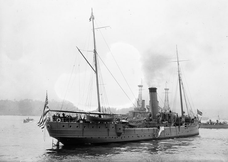 USS Dolphin (PG 24), which was used as a dispatch ship of the Naval Review for President William Taft in New York City, New York, on October 14, 1912.